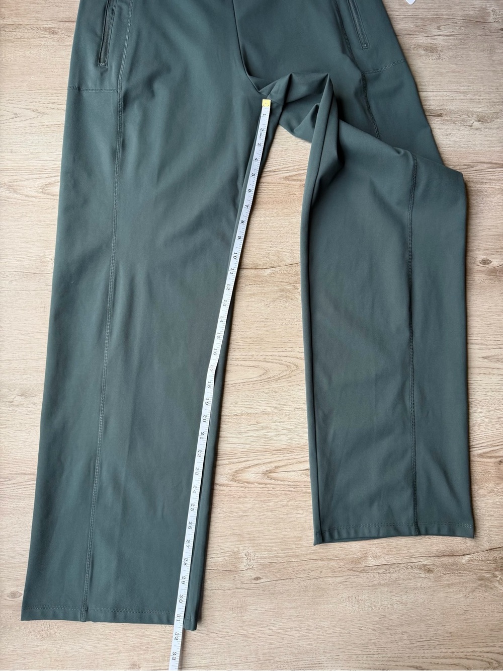 Marika Travel & Commute Wide Leg Pants XL Green High Rise Stretch Zip Pocket NWT - Picture 12 of 16